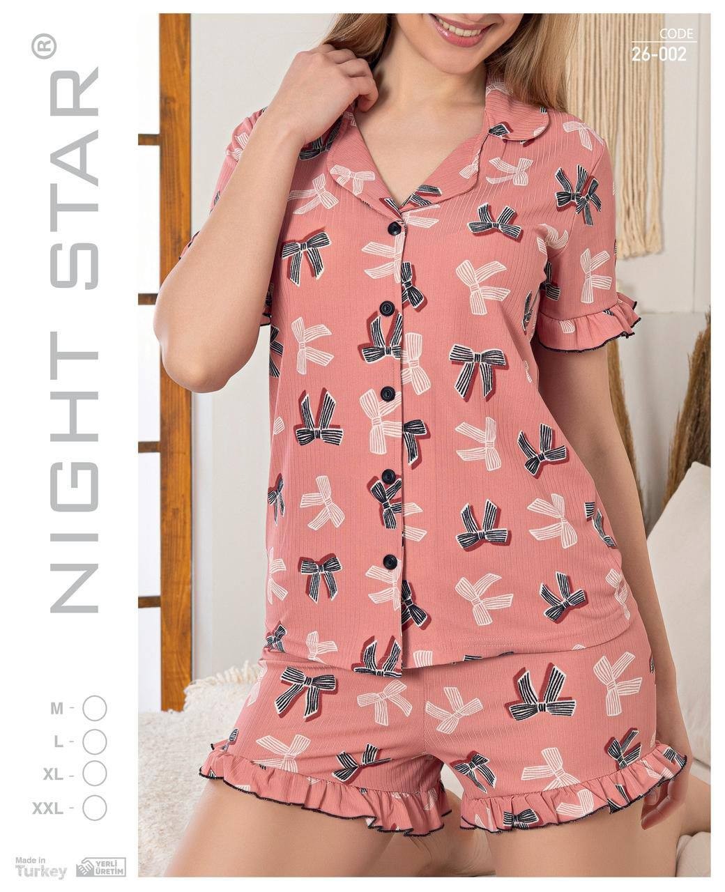 Sedef Kumaş Likralı Şortlu Kadın Pijama Takımı | Toptan & Şık Homewear